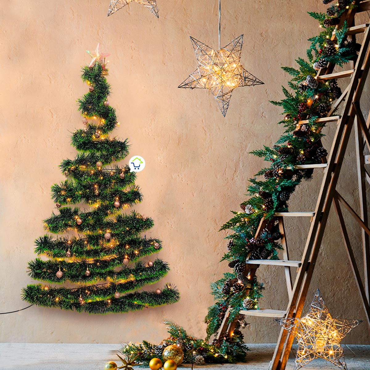 Árbol navidad de Pared + Luces